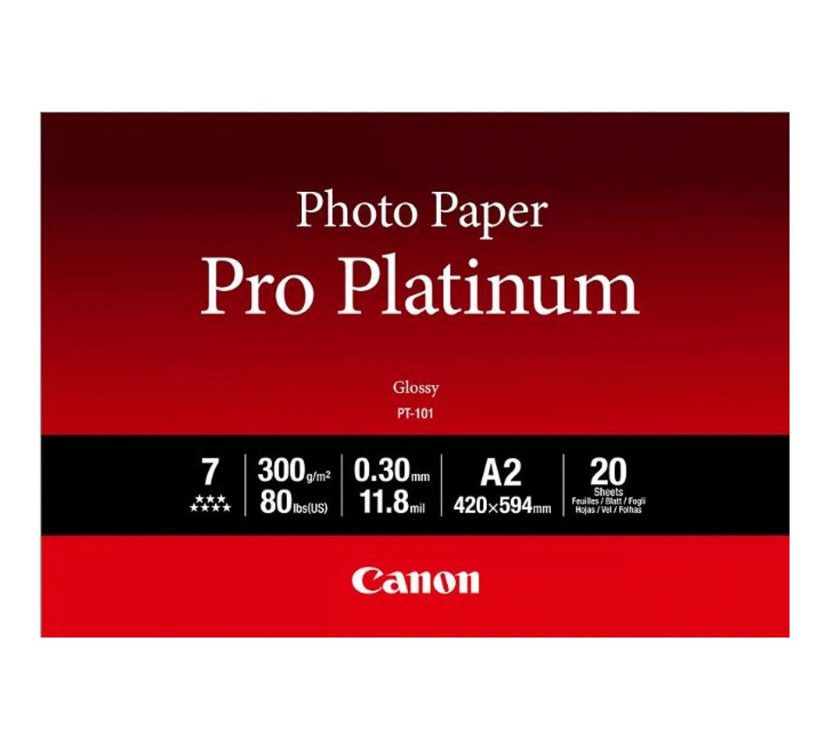 Canon Pro Platinum PT-101 A2 Premium Fotopapier, 20 Blatt 300g