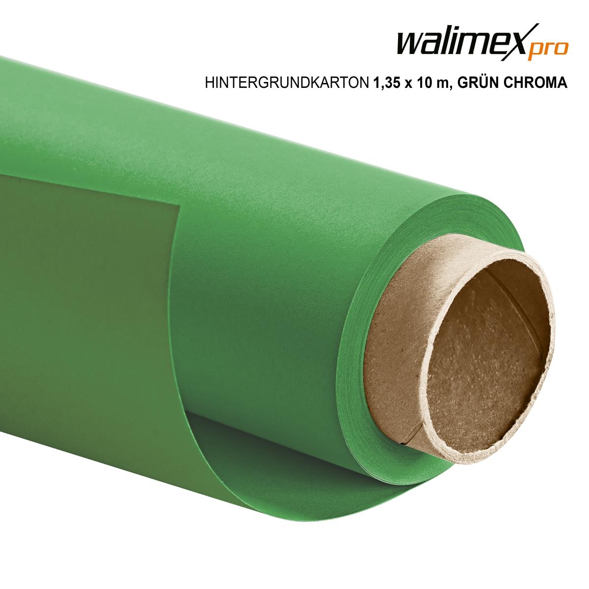 Walimex pro Hintergrundkarton 1,35x10m,grün chroma