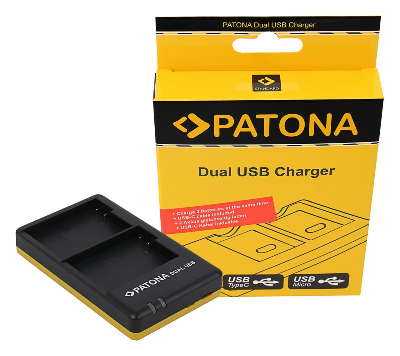 PATONA Dual Schnell-Ladegerät f. Nikon EN-EL15 ENEL15 inkl. USB-C Kabel