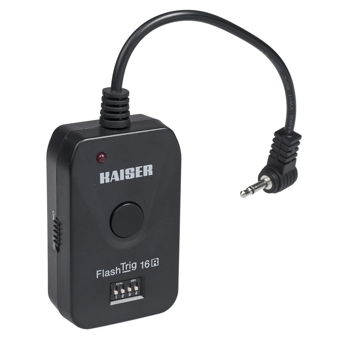 Kaiser Fototechnik Zusatz-Empfänger FlashTrig 16R, für Funkauslöser-Set 7016. Batteriebetrieb: 2 x M