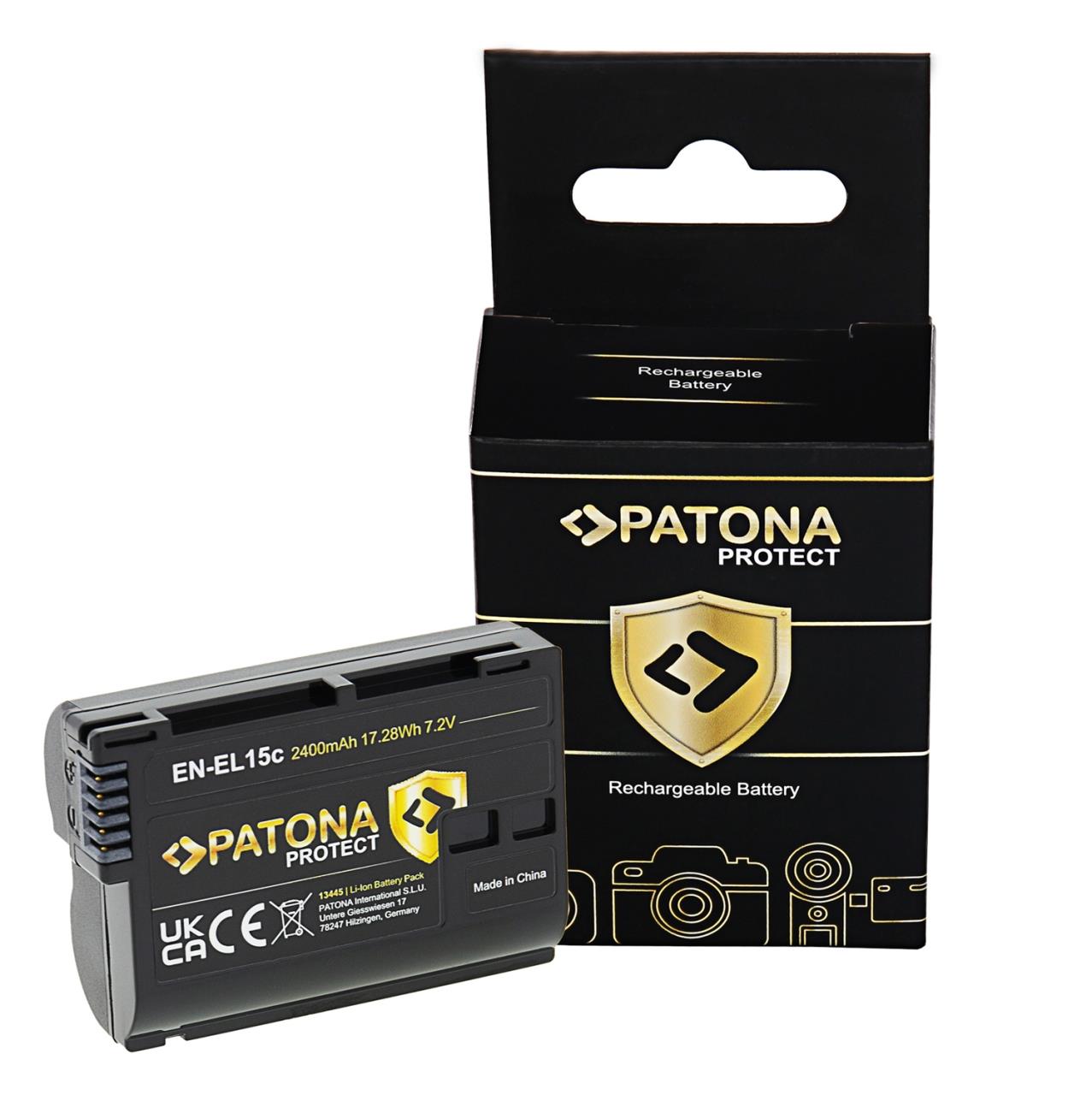 PATONA PROTECT Battery f. Nikon Z5 Z6 Z7 Z8 D500 D800 D850 D7000 D7100 D7200 VFB12802 EN-EL15C