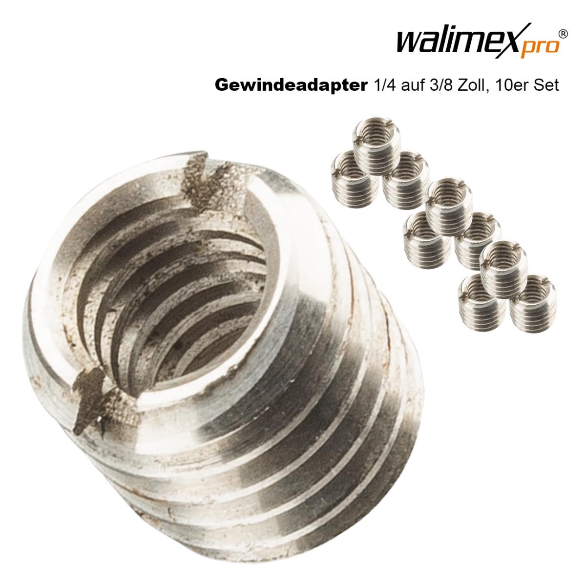 Walimex pro Gewindeadapter 1/4 - 3/8 Zoll, 10 Stck