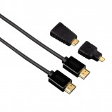 High Speed HDMI™-Kabel mit Ethernet, 1,50 m + 2 HDMI™-Adapter