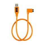 Tether Tools TetherPro SuperSpeed USB-Datenkabel für USB 3.0 an USB 3.0 Micro-B - 0,5 Meter Länge, rechtsgewinkelter Stecker (orange)