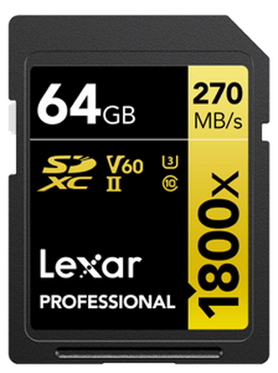 Lexar SD Pro Gold Series UHS-II 1800x 64GB V60
